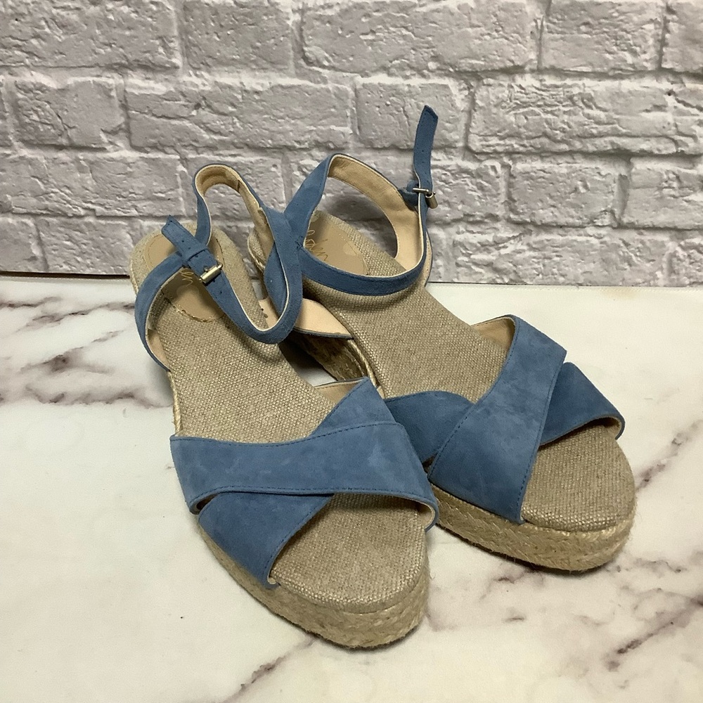 Boden Shoes Jasmine Wedge espadrille blue sandals size 10 (42)
